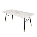 Márványmintás étkezőasztal, 180x90 cm, fehér - SAINT-MALO
