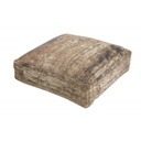 Antikolt hatású puff, 70x70 cm, világosbarna-bézs - LORIENT