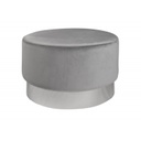 Modern bársony ülőke, ezüst talppal, ezüstszürke - OLIVETTI