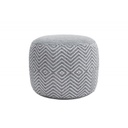 Cikk-cakk mintás kerekded puff, világosszürke - QUINTIN