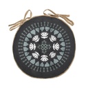 Kerek mandala mintás ülőpárna, antracit - SANTO