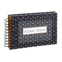 Spirálos fényképalbum, levélmintás, 240 fotónak, sötétkék - SOUVENIR