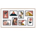Fali képkeret, 8 db képnek, 70x39 cm, natúr fa - HISTOIRE