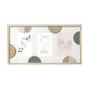 Fali képkeret, 3 db képnek, 45x24 cm, natúr fa-fekete
 - EN RANG