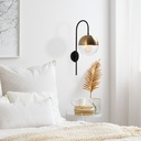 Fali lámpa, fekete
arany -