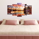 Falikép szett, 5 db, többszínű -