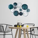 Fém fali dekoráció, többszínű -