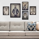 Keretezett falikép szett, 5 db, többszínű -