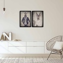 Keretezett falikép, 2 db, többszínű -