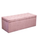Ülőkés kordbársony tároló puff, púder rózsaszín 130 cm - MADISON