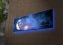 LED-es megvilágítású vászon falikép, többszínű -