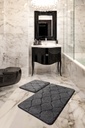 Fürdőszobaszőnyeg szett, 2 db, antracit -