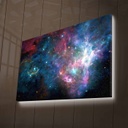 LED-es megvilágítású vászon falikép, többszínű -