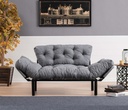 2 személyes chesterfield karfás kanapé, szürke - CABANE