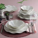 24 db-os étkészlet, szürke, fehér -