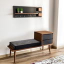 Előszobai tárolóegység, fehér
diófa -