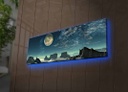LED-es megvilágítású vászon falikép, többszínű -