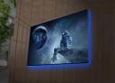 LED-es megvilágítású vászon falikép, többszínű -