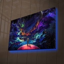 LED-es megvilágítású vászon falikép, többszínű -