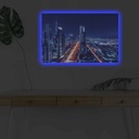 LED-es megvilágítású vászon falikép, többszínű -
