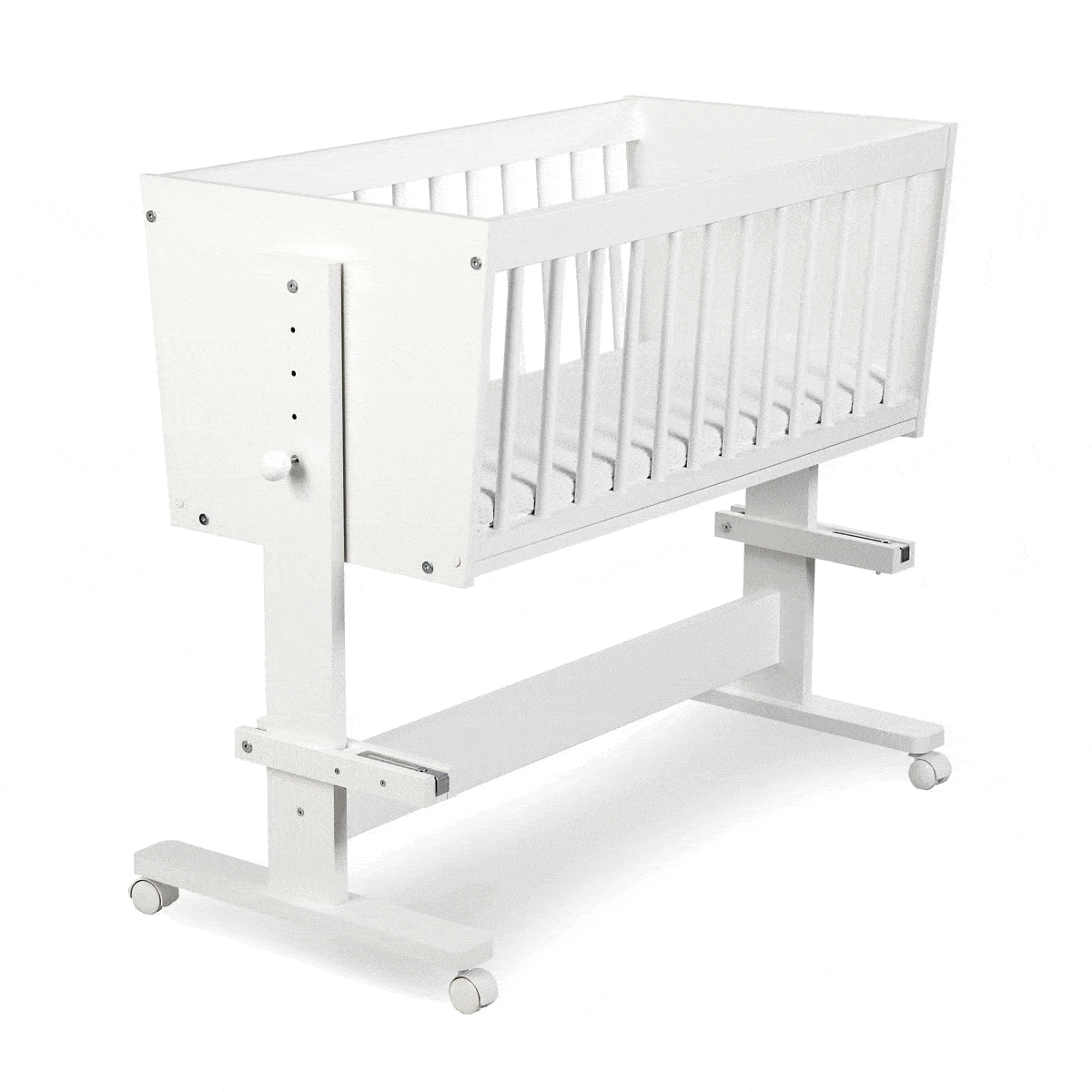 Gyermekágy bölcsővel, állítható, 89x40, fehér - CHERI