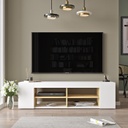 TV állvány, tölgyfa, fehér - FOUR