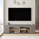 TV állvány, tölgyfa, ezüst - FOUR