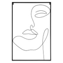 Fali fém dekoráció, absztrakt női arc - TOI