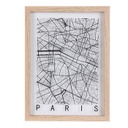 Átlátszó üveg falikép, Párizs térkép 24x32 cm - PARIS