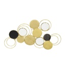 Fém falidekoráció tükörrel, arany-fekete - BALLONS