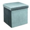 Összecsukható tárolós puff, bársony 38x38 cm, menta - CLOE