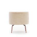 Ülőke, 40 cm, bársony krém, réz láb - TAHITI