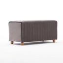 Otomán, szürke-fekete, fa lábbal - ALHABAD