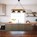 Mennyezeti lámpa, fekete, tölgyfa - HORACE