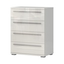 Komód 4 fiókos, magasfényű fehér - BRILLANCE