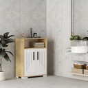 Komód, rattan, fehér tölgyfa - PLATON