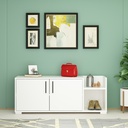 Kétajtós cipőtároló, polccal, fehér - ALICANTE