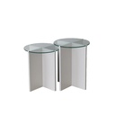 Üveg lerakóasztal szett 2b-os, fehér - STVOL