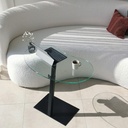 Ovális üveg lerakóasztal, fekete - FA