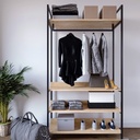 Ruhásszekrény, akasztós résszel, tölgyfa fekete - ENTREE