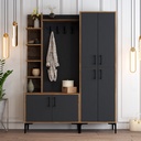 Előszobaszekrény, polccal és akasztós résszel, antracit, diófa - POIRE