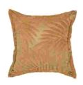 Párna bársony levél mintákkal, 45x45 cm, okker - BOUDOIR