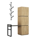 Cipőtárolószekrény ülőkés fali fogassal szett, tölgy színű, antracitszürke - BRANCHE