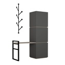 Cipőtárolószekrény ülőkés fali fogassal szett, antracitszürke, szürkésbarna - BRANCHE