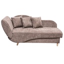 Sarok heverő ágyazható, ágyneműtartóval, buklé szövet szürkésbarna - BOUCLETTE