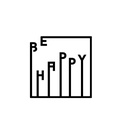 Fém fali dekoráció 40x40 cm, be happy felirattal, fekete - BE HAPPY