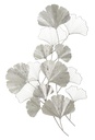 Fali dekoráció, ginko biloba levél, ezüst - GINKO