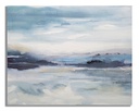 Absztrakt vászon kép 100x80 cm, kék, fehér, antracit - MER 1