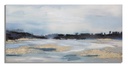 Absztrakt vászon kép 120x60 cm, kék, arany, antracit - MER2