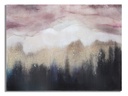 Absztrakt vászon kép 80x60 cm, rózsaszín, arany, antracit - HORIZON